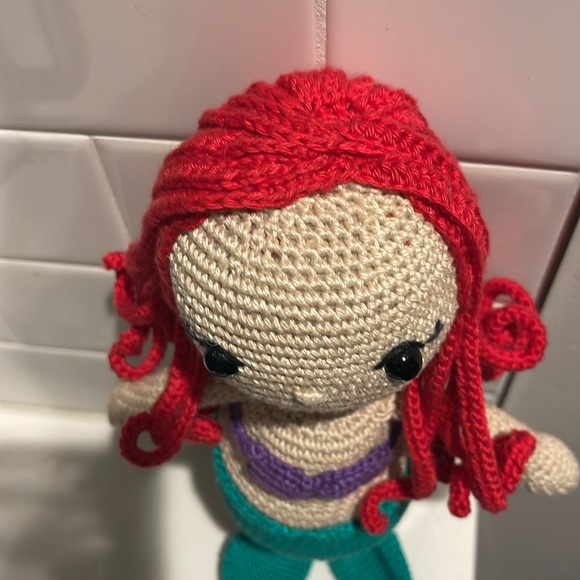 Handcrafted Ariel Little Mermaid Doll Crochet Decor Toy Disney Sea Ocean - Picture 6 of 13